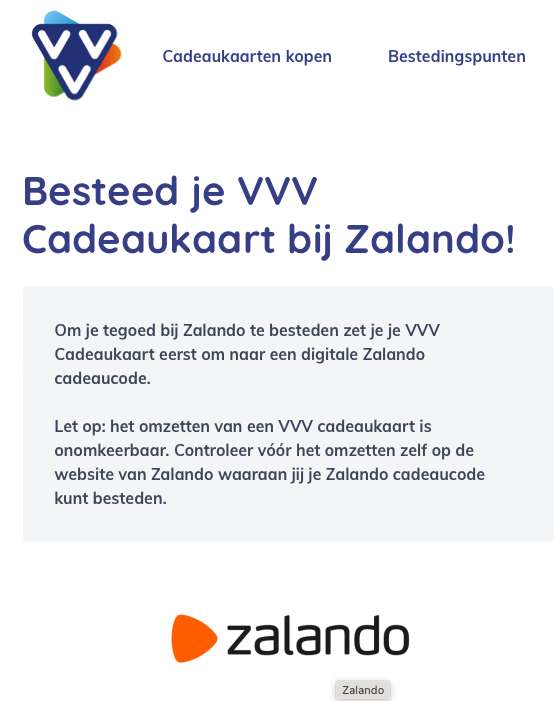 VVV kadokaart omwisselen voor een Bol.com, Coolblue, Zalando, Amazon of Decathlon code