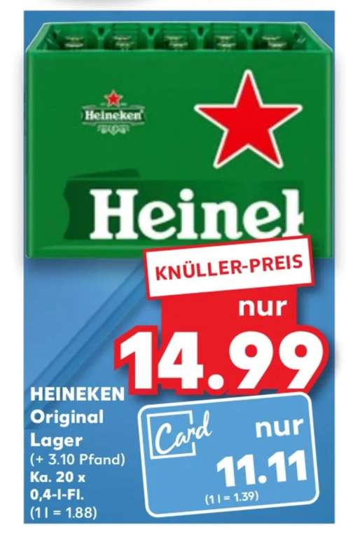 Heineken 20x0.4l grensdeal Kaufland (Duitsland)
