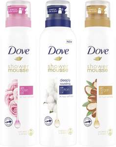 3x Dove shower mousse - rose, cotton en argan oil