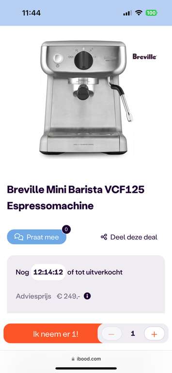 Breville Mini Barista VCF125 Espressomachine