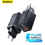Baseus 65W GaN5 Pro lader + 100watt USB-C kabel