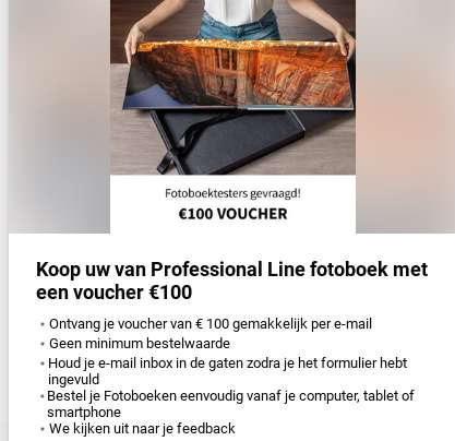 €100 voucher voor een Saal Digital Professional Line Photo Book (geen minimale bestelwaarde)