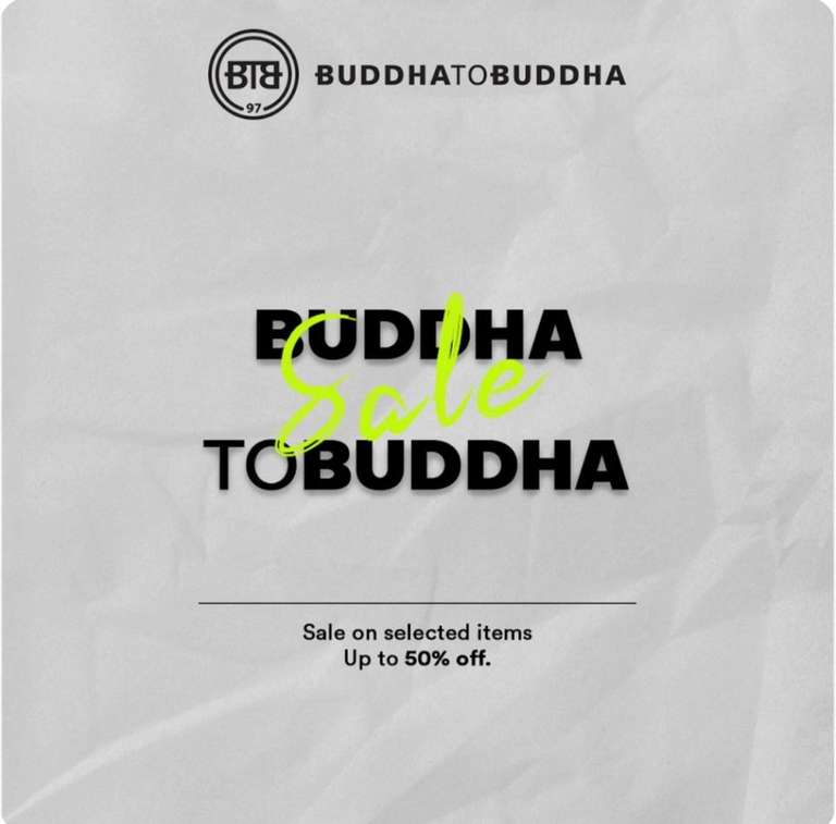 Tot 50% korting bij Buddha to Buddha!