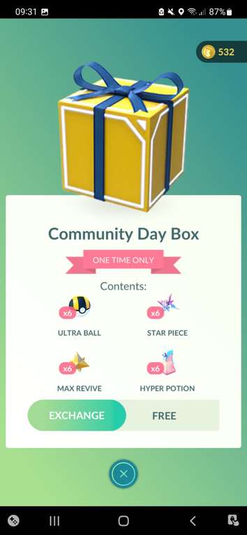 Pokemon GO: Gratis Community Day box