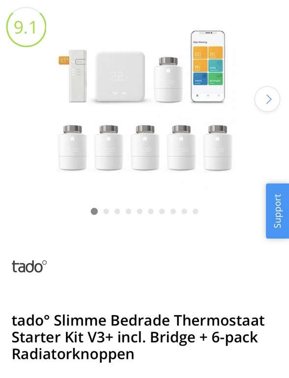 Tado thermostaat + bridge + 6 knoppen