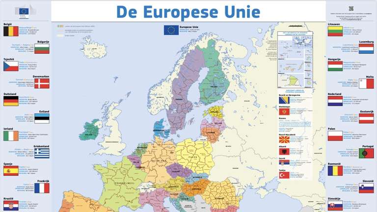 Gratis kaart van Europa in A1 formaat