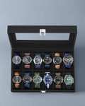 SONGMICS horlogebox met 12 vakken en glazen deksel @ Amazon NL