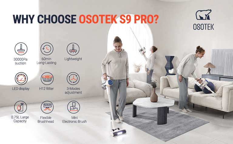 OSOTEK S9 Pro draadloze stofzuiger