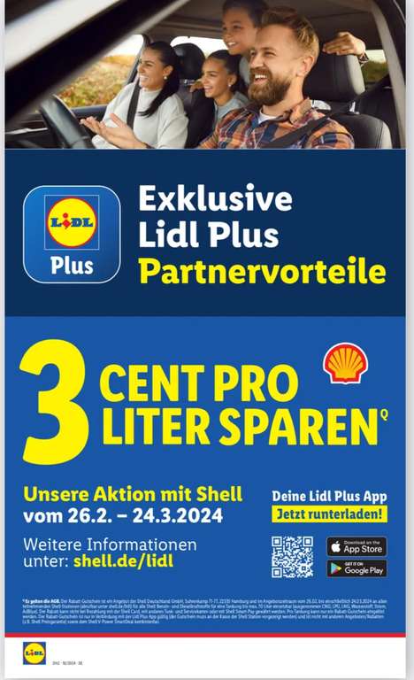 Shell [Grensdeal] 3 cent korting per liter met Lidl plus