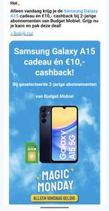 Samsung Galaxy A15 cadeau én €10,- cashback