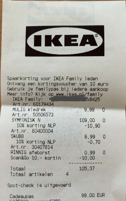 IKEA Scan & Go korting i.c.m. 10% op verlaagde prijs artikelen