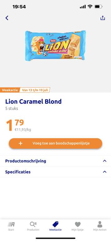 Lion caramel blond €1,79