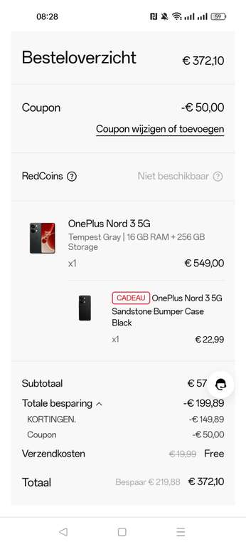 OnePlus Nord 3 5g + hoesje. Goedkoop via trucje