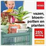 25% korting op potten, vazen en (kunst)planten @ Hema