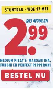 Domino’s stuntdag 17 mei - €2,99 medium pizza margaritha, funghi of pepperoni