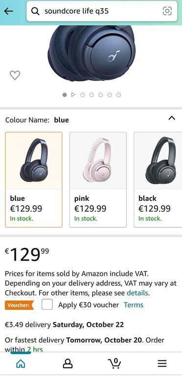 Soundcore (Anker) Life Q35 over ear koptelefoon (na aanvinken coupon á €30) @ Amazon.de