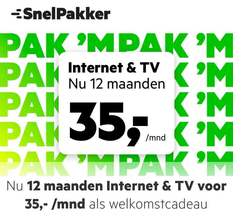 12 maanden Internet & TV voor €35 p/m + extra cashback mogelijk @ KPN