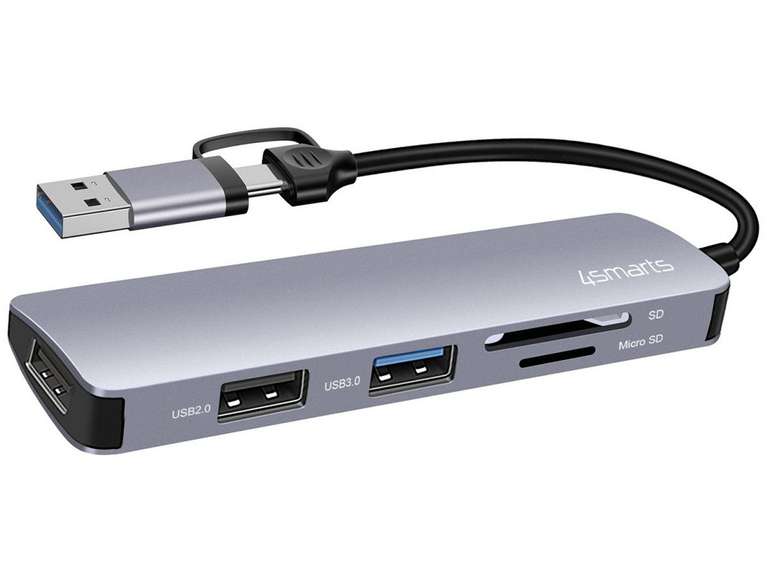 [2 stuks] 4smarts Universele 5-in-1 Multiport USB Hub voor €21,95 @ iBOOD