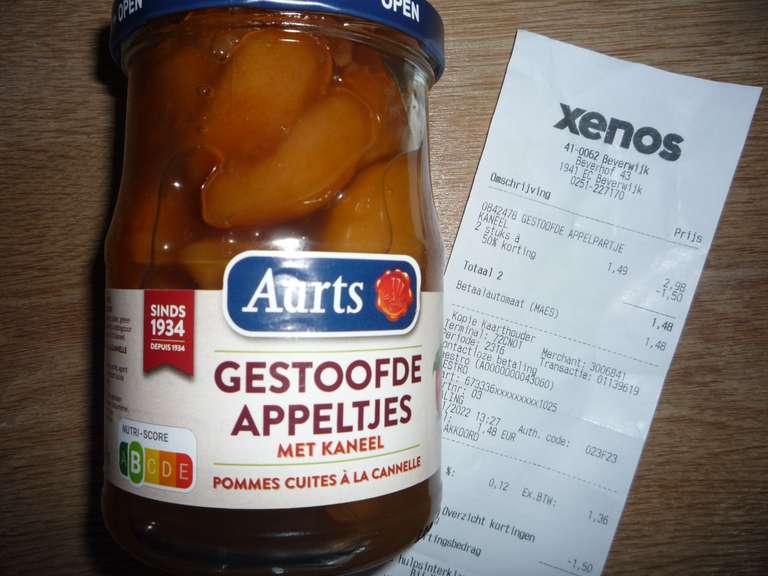 Xenos, Aarts gestoofde appeltjes met kaneel 70% korting tov Jumbo nu maar € 0,75