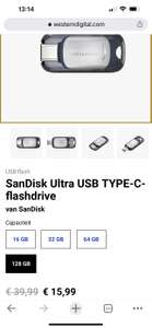SanDisk Ultra USB TYPE-C-flashdrive 128GB