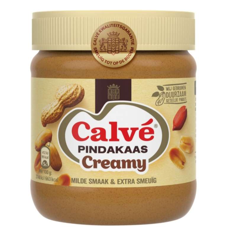 Calvé pindakaas light, creamy of extra crunchy, 2 = goedkoper dan 1!