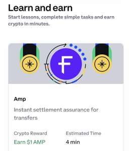 Coinbase Gratis crypto $1 AMP
