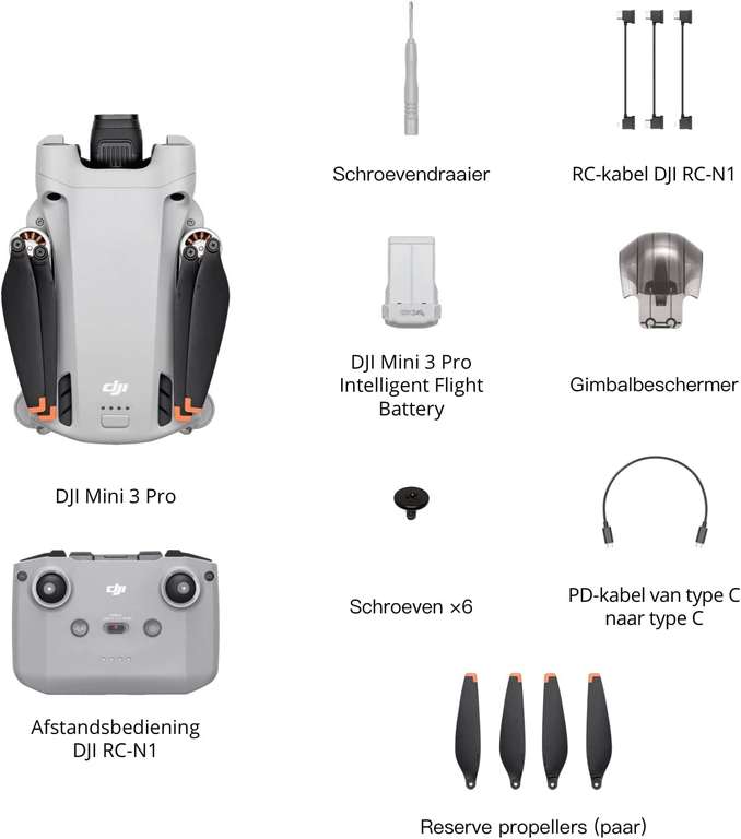 DJI Mini 3 Pro + RC-N1 controller voor €754,95 @ Amazon.nl