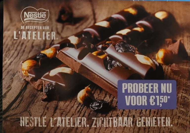 Nestle L'atelier reep voor €1,50 @ Albert Heijn