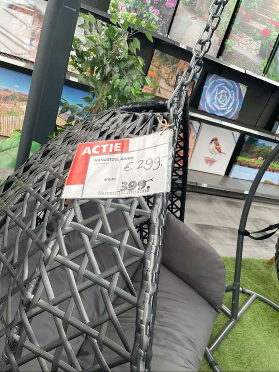2 persoons hangstoel extra goedkoop in de winkel