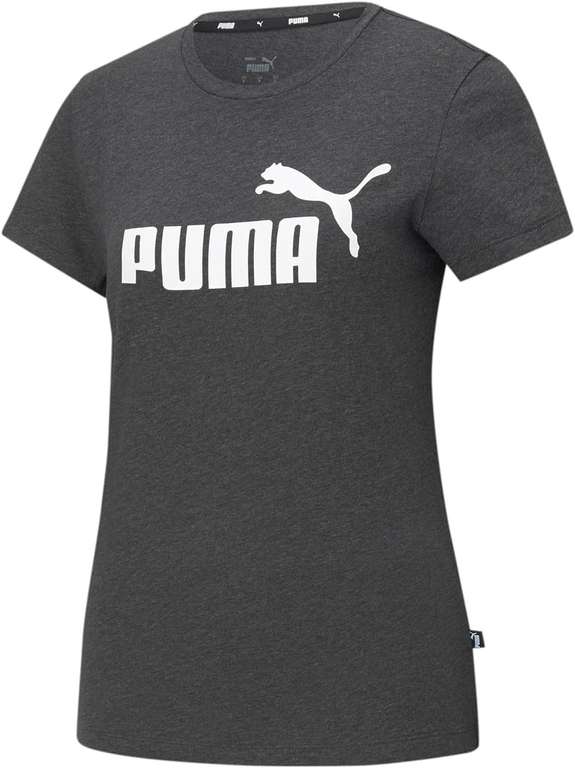 Puma Essentials Logo T-shirt donkergrijs voor Dames