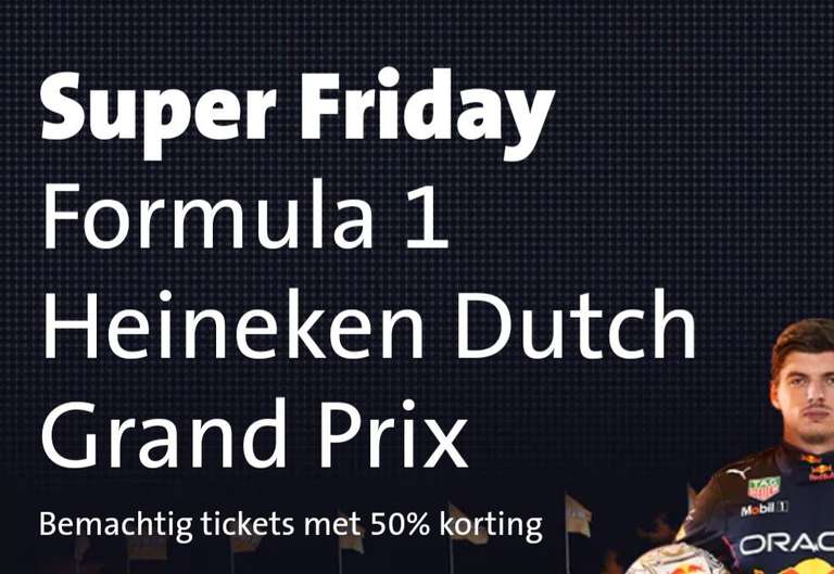 50% korting Formula 1 Super Friday icm aankoop actieproducten