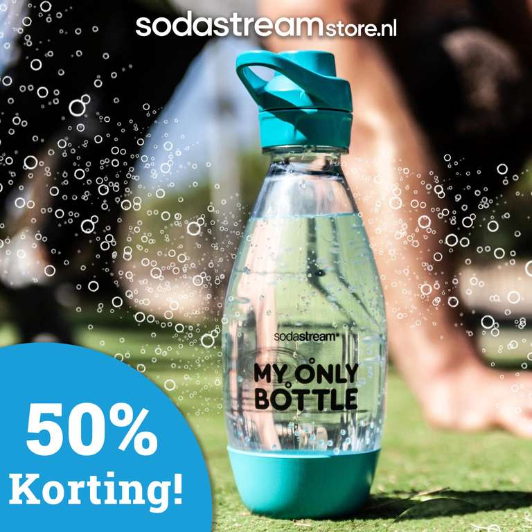 SodaStream Kunststof on-the-go fles My Only Bottle Bright Turquoise voor €4,49 @ SodaStreamstore