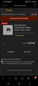Xbox one controller zwart + USB kabel