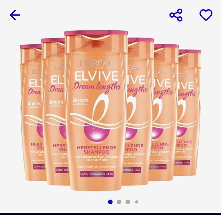 6 flessen L'Oréal Paris Elvive dream lenghts shampoo