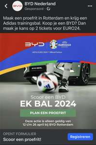 Gratis Adidas EK bal bij een proefrit BYD Louwman Rotterdam