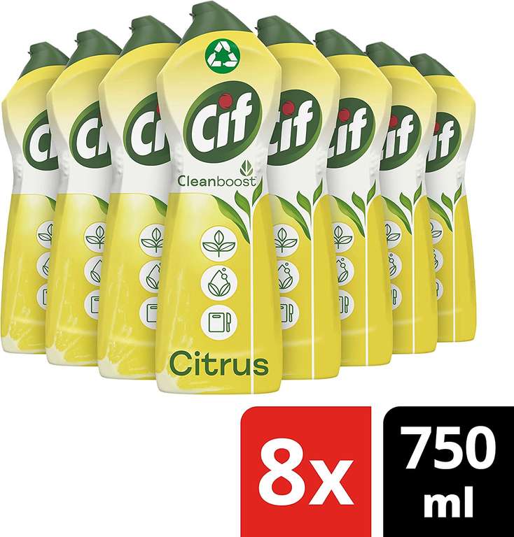 8 flessen CIF cleanboost citroen 750 ml voor 10,27 euro