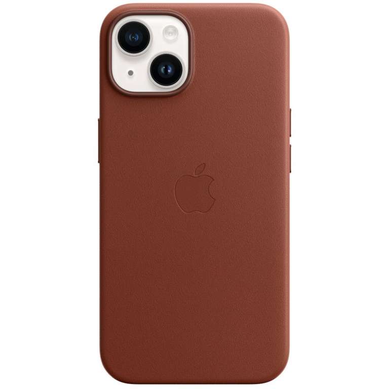Apple leather backcover met Magsafe voor de iPhone 14 @ Smartphonehoesjes