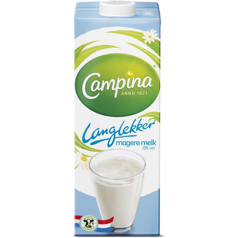 Alle Campina Langlekker literpakken houdbare melk 3 voor €3 @ Albert Heijn