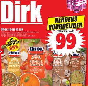 Diverse Unox soep in zak voor €0,99 @Dirk