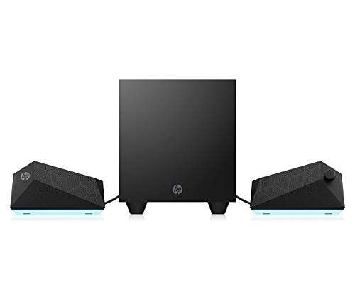 HP Gaming Speakers X1000 2.1 System Bass Speakers with Light Up RGB and USB & AUX Connection (8PB07AA)