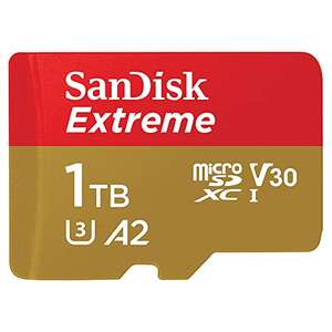 SanDisk Extreme microSDXC UHS-I geheugenkaart 1 TB (A2, C10, V30, U3, 190 MB/s overdracht, RescuePRO Deluxe)