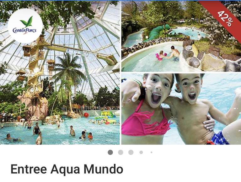 Entree voor Aqua Mundo in Center Parcs De Vossemeren óf Erperheide