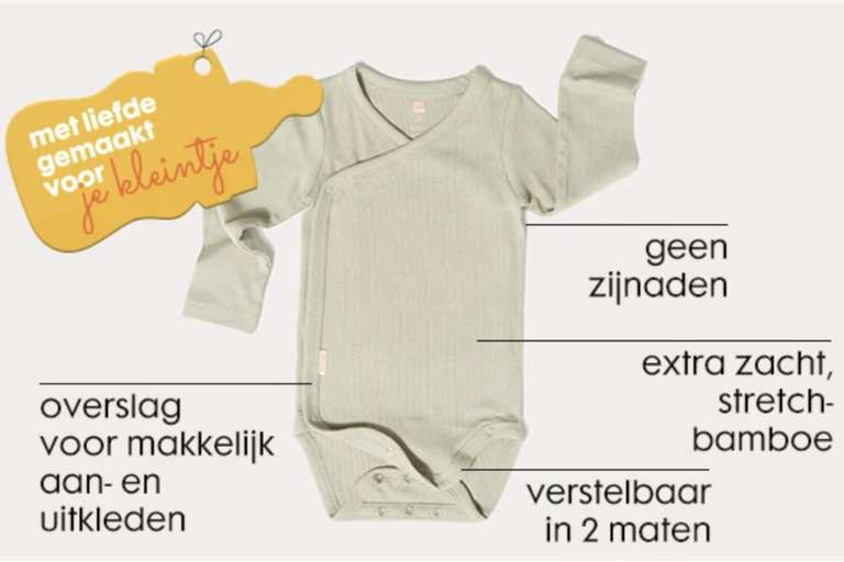 [Nu €2,70] Newborn meegroei stretch overslagromper voor €4,50 (ipv €9) @ HEMA
