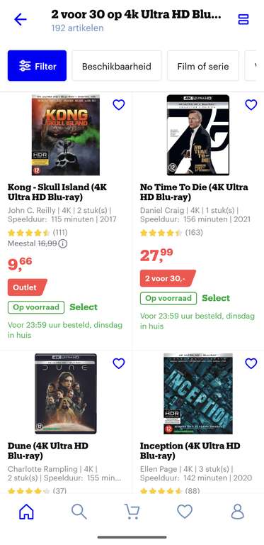 4k Blu-Ray - 2 voor €30,-