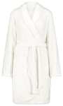 Dames badjas kort fleece wit of taupe voor €12 (was €22,50) @ HEMA