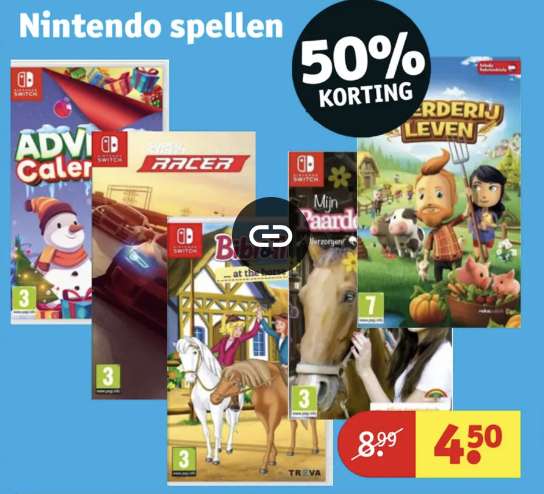 Nintendo Switch games voor €4,50 bij Kruidvat