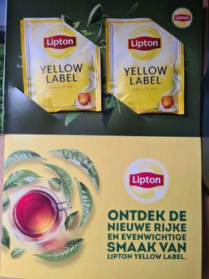 Lipton yellow label tea, gratis, plaatselijke AH, nieuwegein