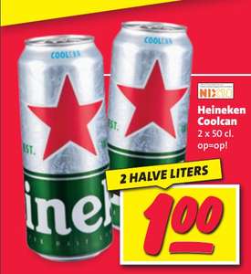 Twee halve liter blikken Heineken voor 1 euro !!