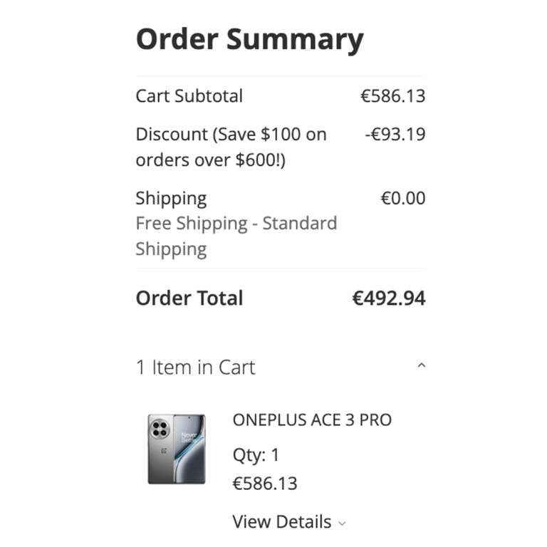 Oneplus Ace 3 Pro smartphone 12GB / 256GB voor €492,94 @ Gshopper