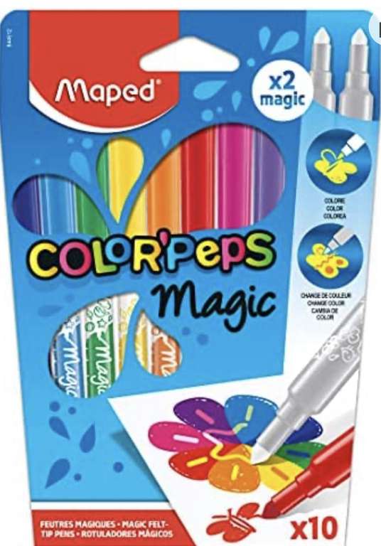 Maped - Felt pens, felt pens COLOR'PEPS MAGIC - beveled, soft tip - 10 pens + 2 magic felt-tip pens